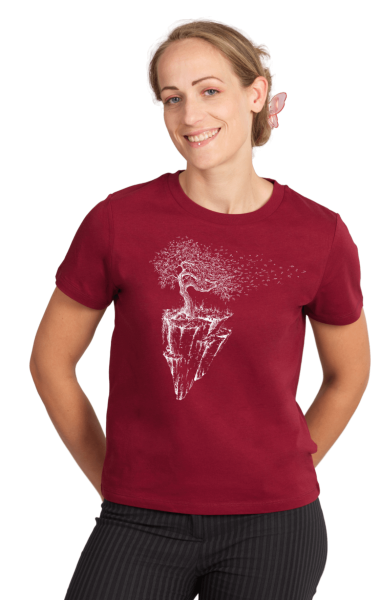 Organic Fairwear Shirt Women Burgundy Maple Island