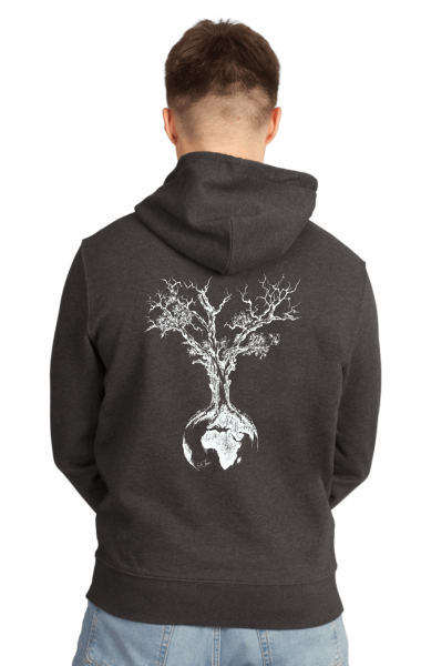 Organic Fairwear Hoodie Unisex Dark Heather Grey Weltenbaum